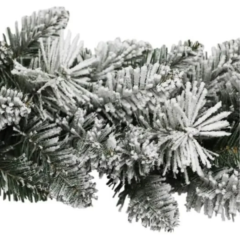 9ft artificial pine garland with lights and snow